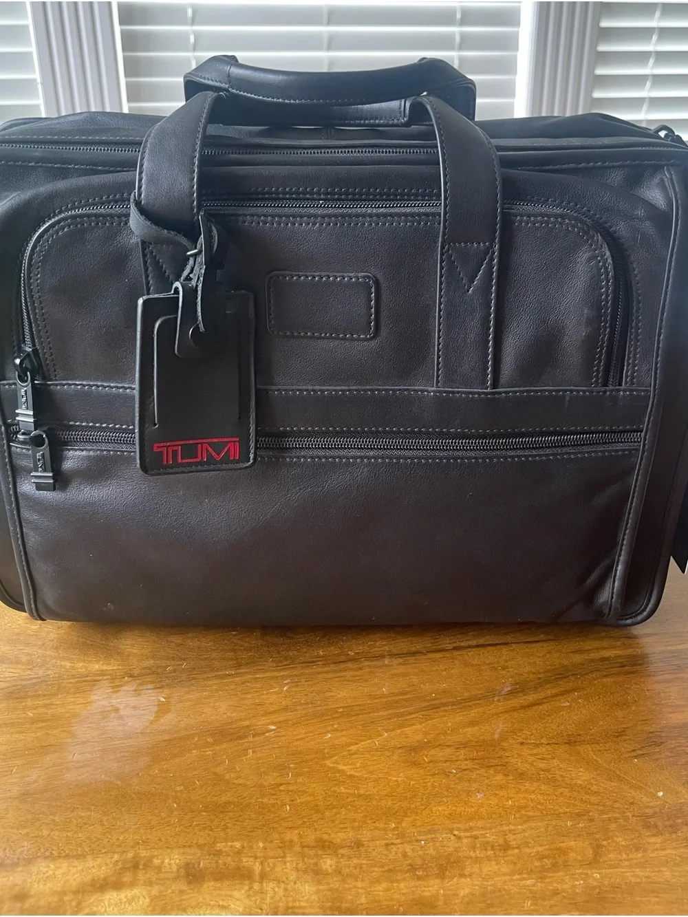 Tumi Black Leather Laptop Deluxe Expandable Brief (Brand New with Tags still on)